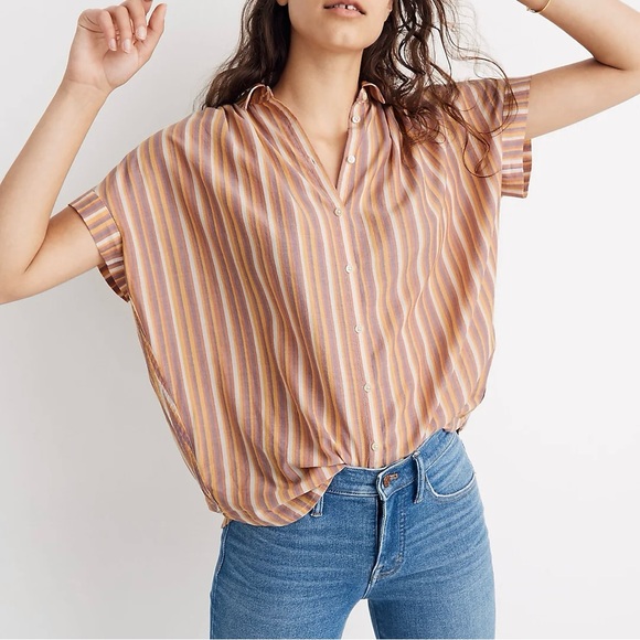 Madewell Central Shirt in Rainbow Stripe - Picture 2 of 7